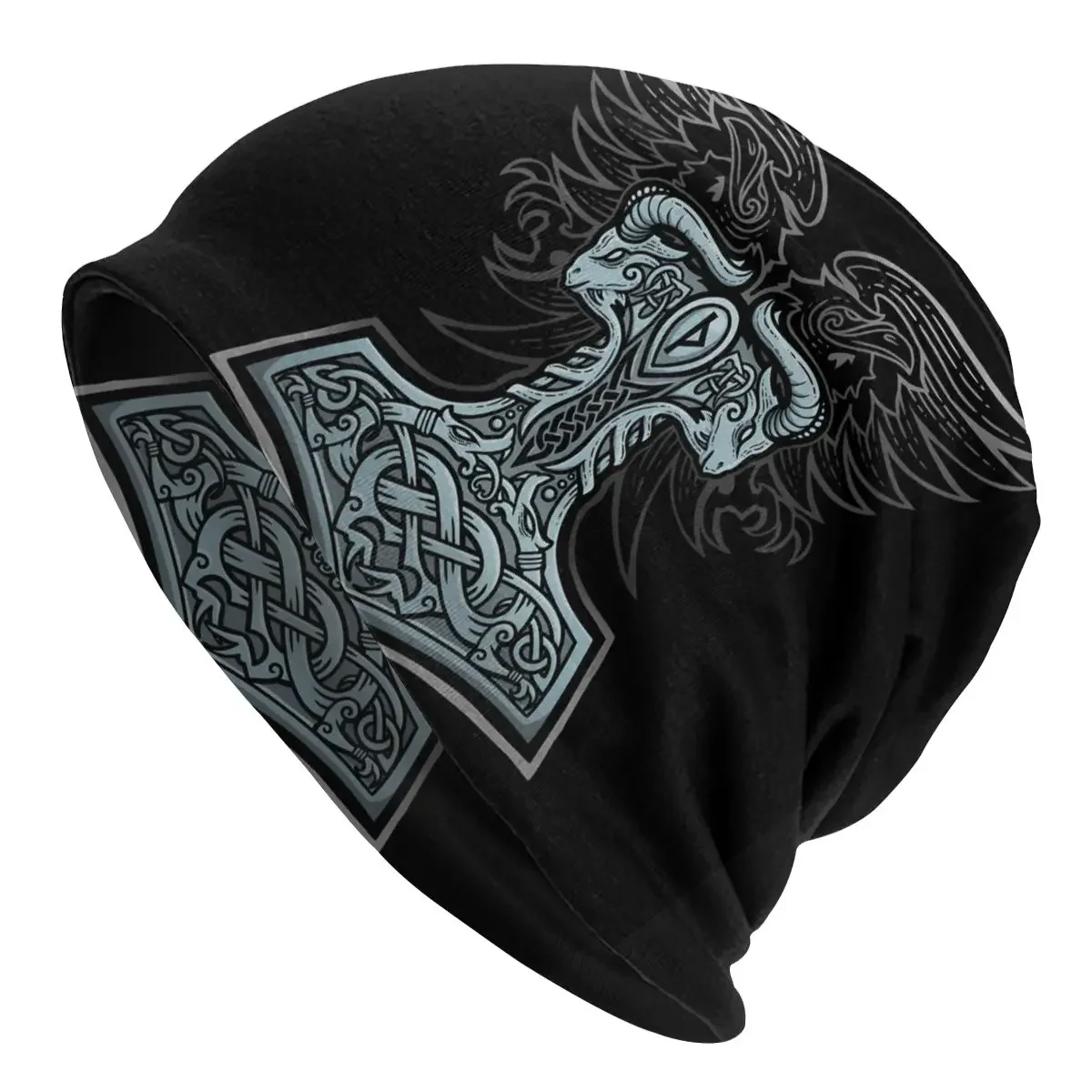 Mythology Skullies Beanies Fashion Hats Thor's Rage Thin Bonnet Hipster Caps Men Women's Earmuffs