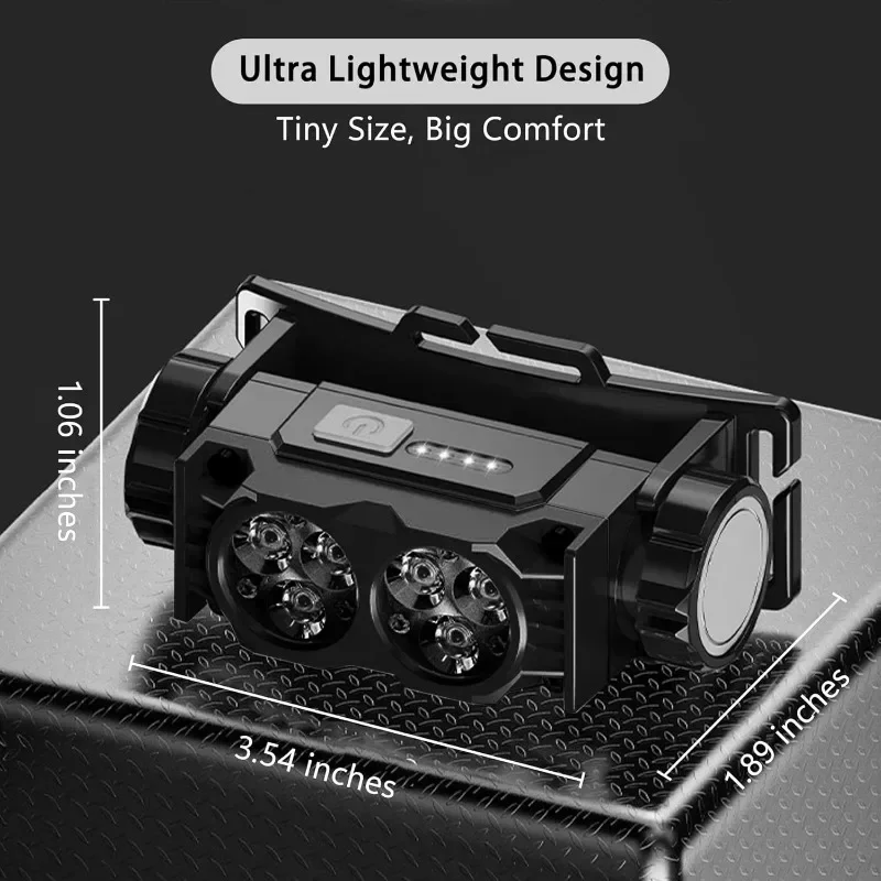 6 Core LED Headlamp Rechargeable System Waterproof Design Lightweight Construction Extended Runtime for Military Operations