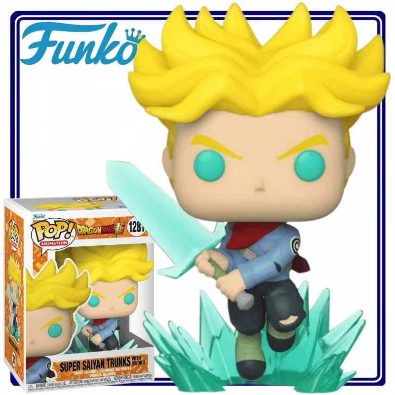 Nuevo Funko POP Original, Modelo Super Saiyan, Adorno para Coche, Figura de Trunks, Mercancía de Anime, Regalo Navideño, Juguete de Moda