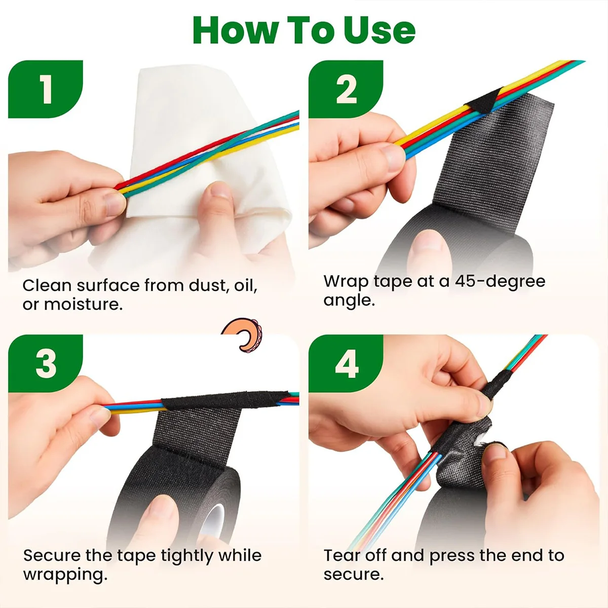 شريط أسلاك كابل السيارة بطول 15 مترًا، شريط مقاوم للحرارة ومثبطات اللهب لحماية الأسلاك #6