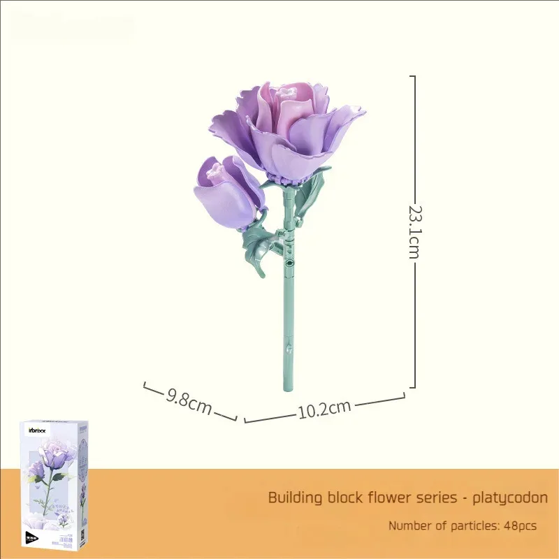 Blocchi di costruzione creativi Bouquet Bouquet romantico Tulipani Rosa Giglio Fiore di lavanda Mattoni Decorazione della casa Giocattoli Regalo fai da te