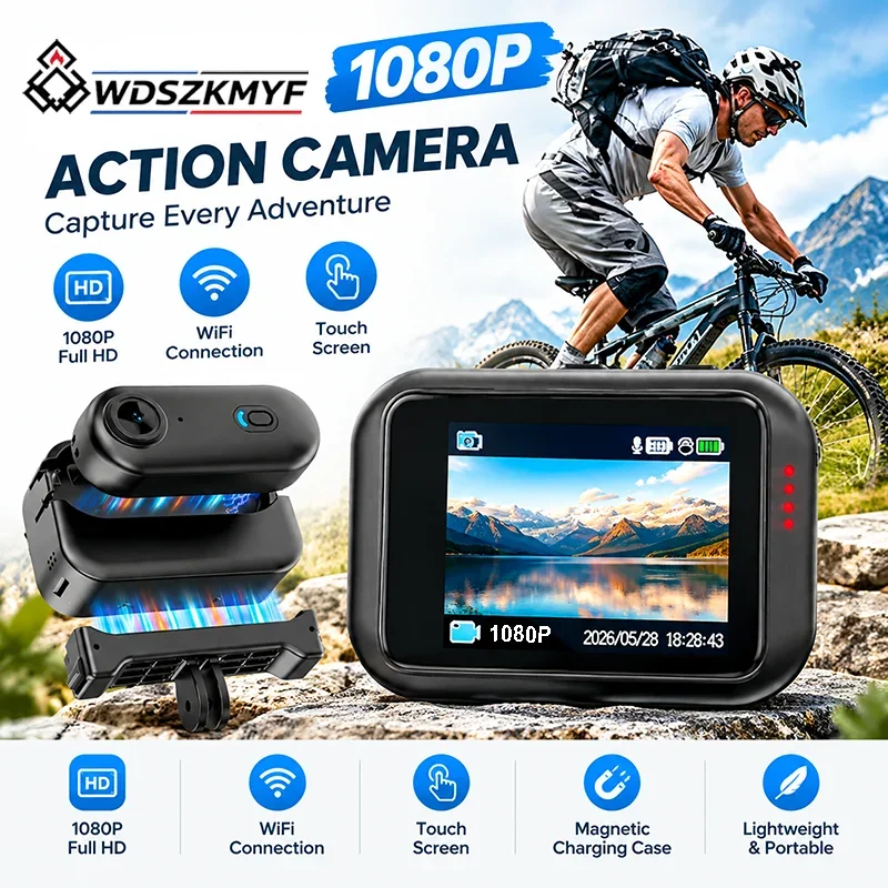 2 Inch Touch Screen 1080P Body Worn Camera Portable Mini Action Cam Motorcycle Helmet Handlebar Road Sport Cam For Motorcycle