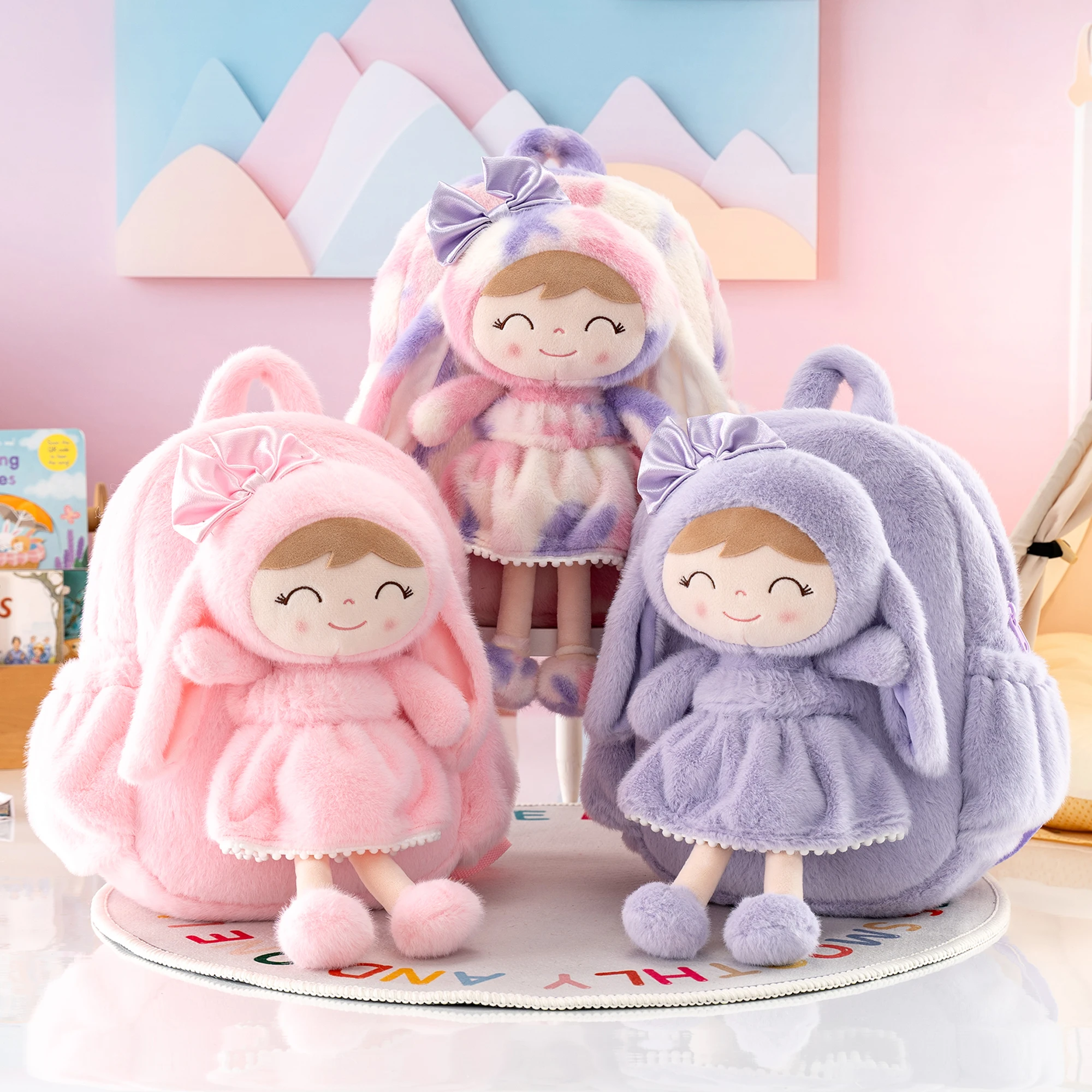 Gloveleya-Sac à dos en peluche pour enfants, série Bunny Butter Rabbit, jouet pour bébé