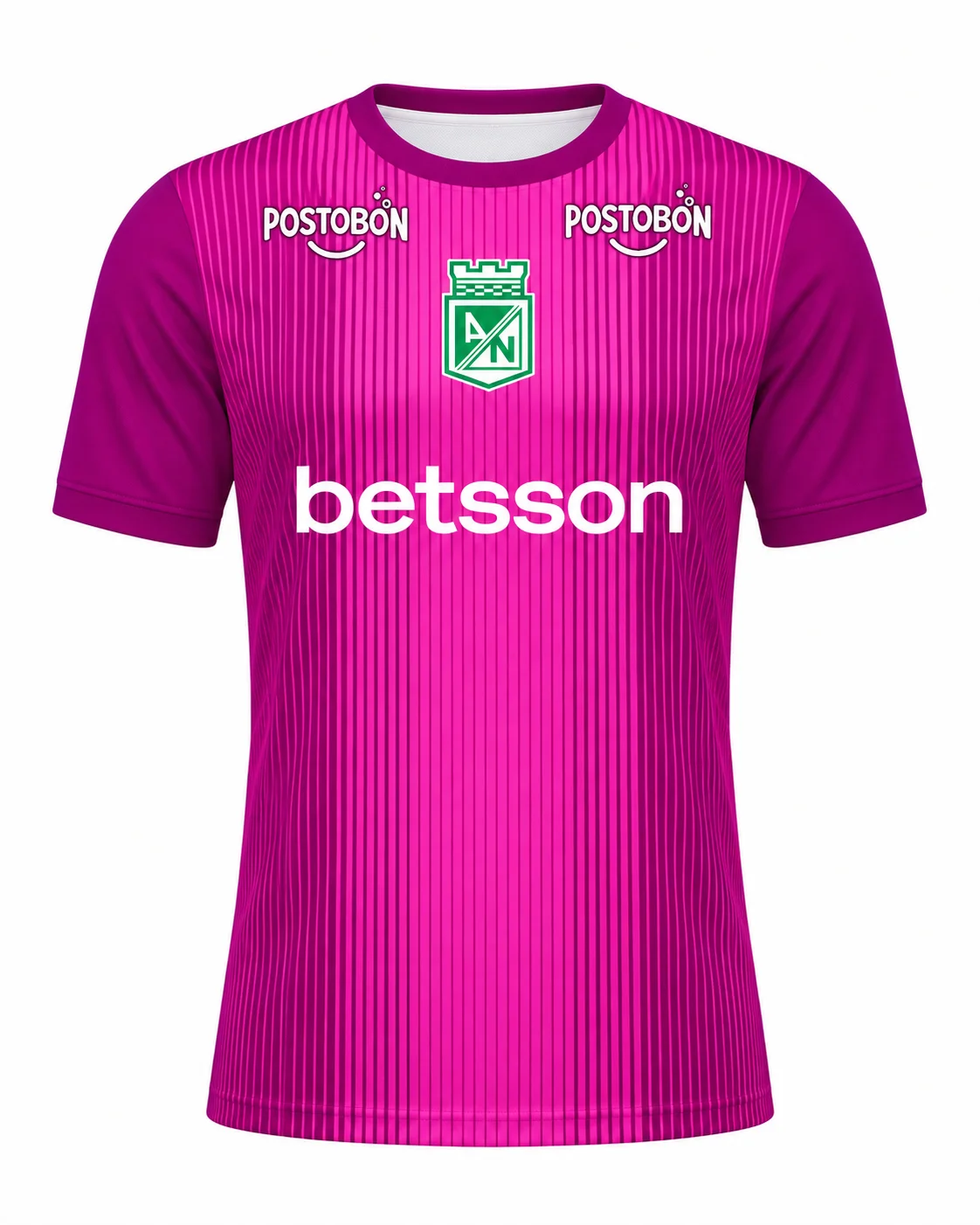 Atletico Nacional 26-27 Heimtrikot Grün-Weiß Gestreiftes Herren-Trikot mit Rundhalsausschnitt und Kurzen Ärmeln für Fans – Detail 4