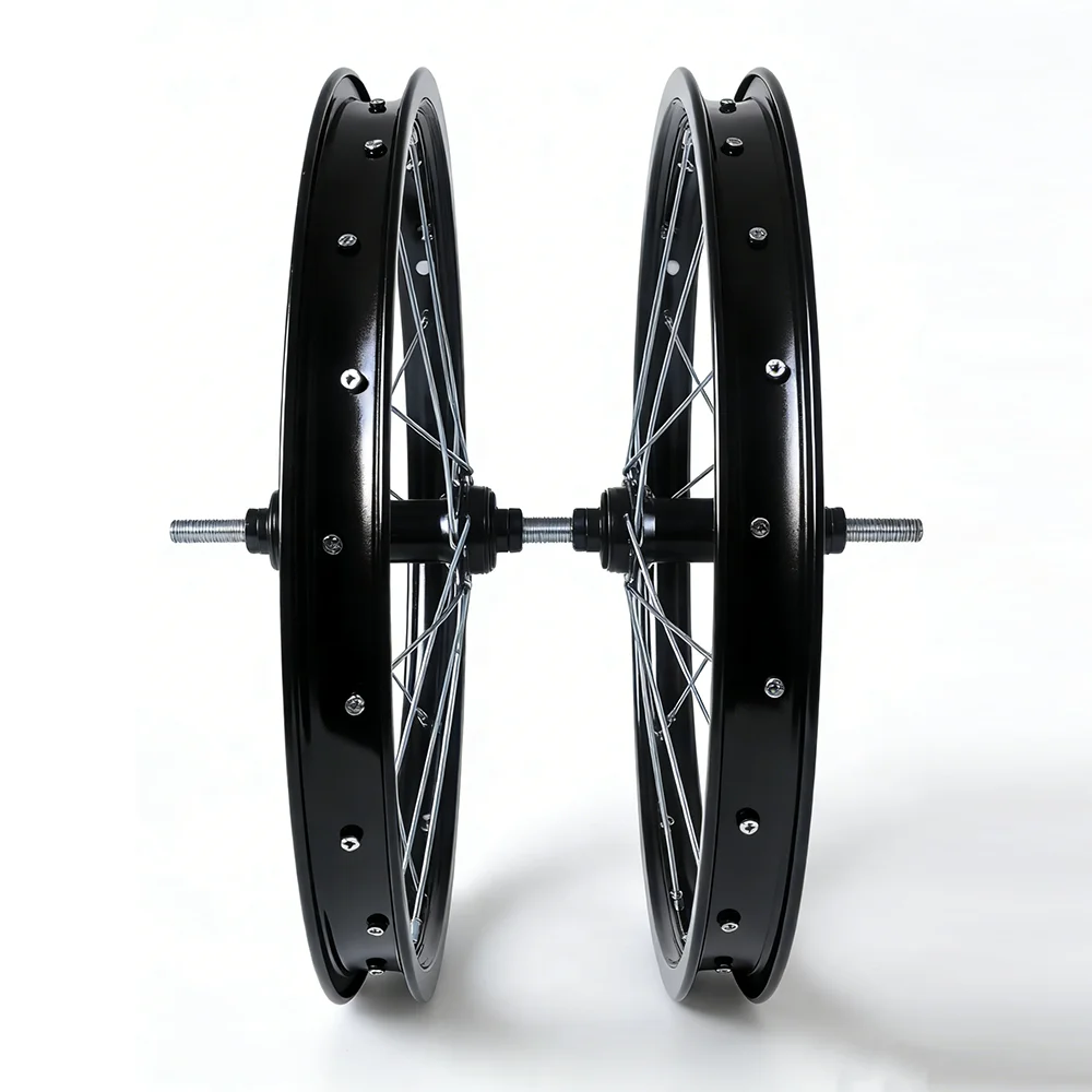 High-Strength Steel Alloy BMX Kids Bicycle Wheel Rim 12/14/16/18/20/22/24/26 Inch Clincher Tire Front/Rear V-Brake 20 Spokes view 6