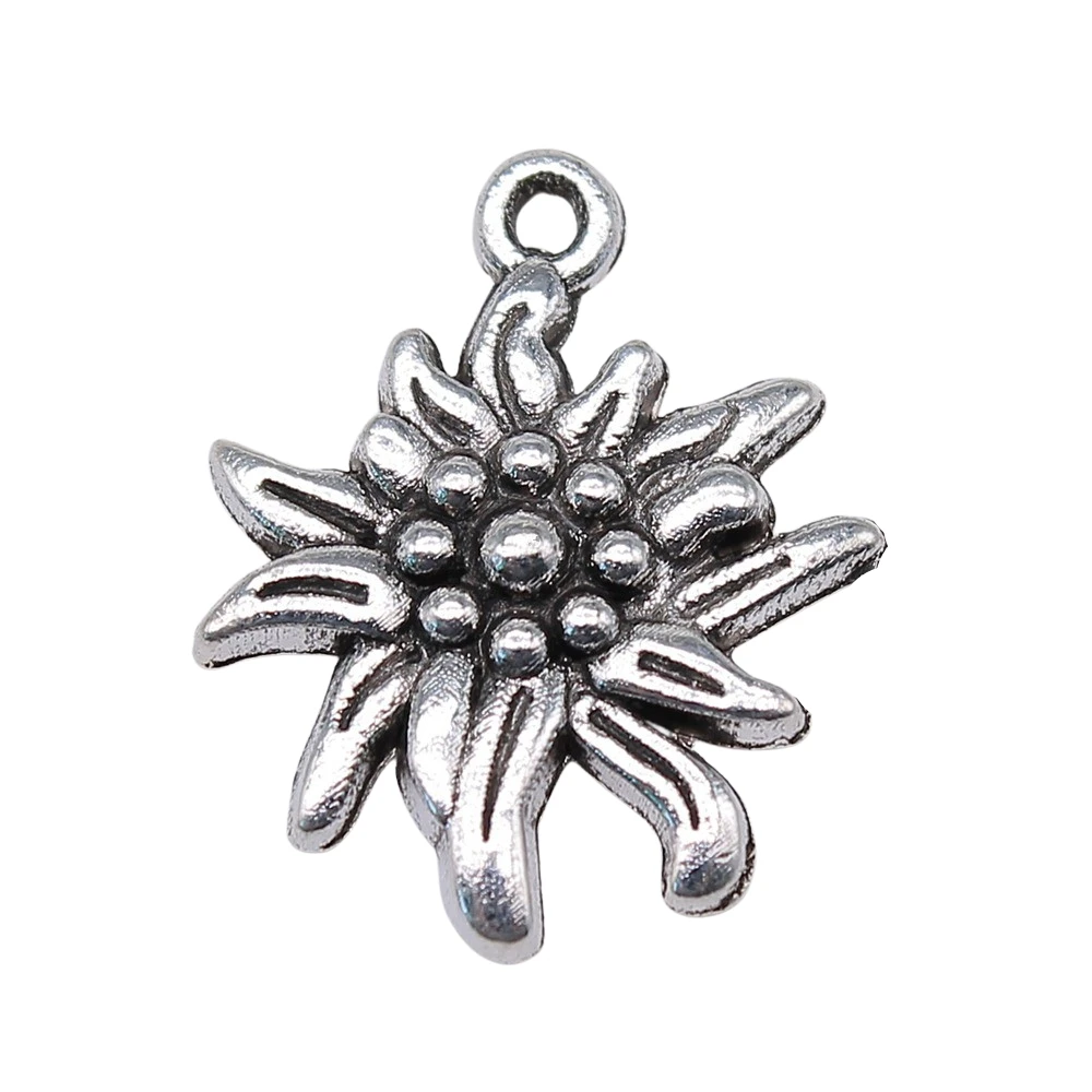 

Wholesale 120pcs/bag 21x17mm Flowers Pendants Flower Jewelry Pendants Charm Flower Pendants