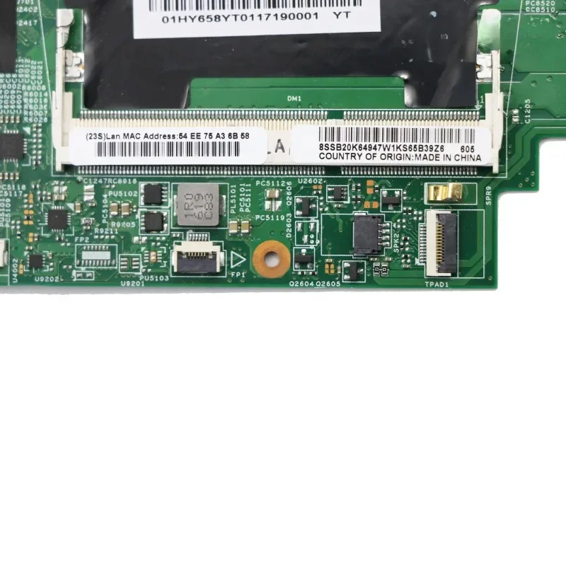 لينوفو ثينك باد P40 يوجا 460 اللوحة الأم للكمبيوتر المحمول 14283-2 اللوحة الرئيسية CPU I5 I7 6TH UMA FRU 00UP142 100% تم اختبارها بشكل جيد #6