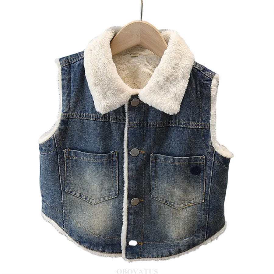 Kids Baby Autumn Winter Thick Insulated Vest For Boy Girl Casual Warm Outerwear Elegant Toddler Child Thermal Sleeveless Jacket