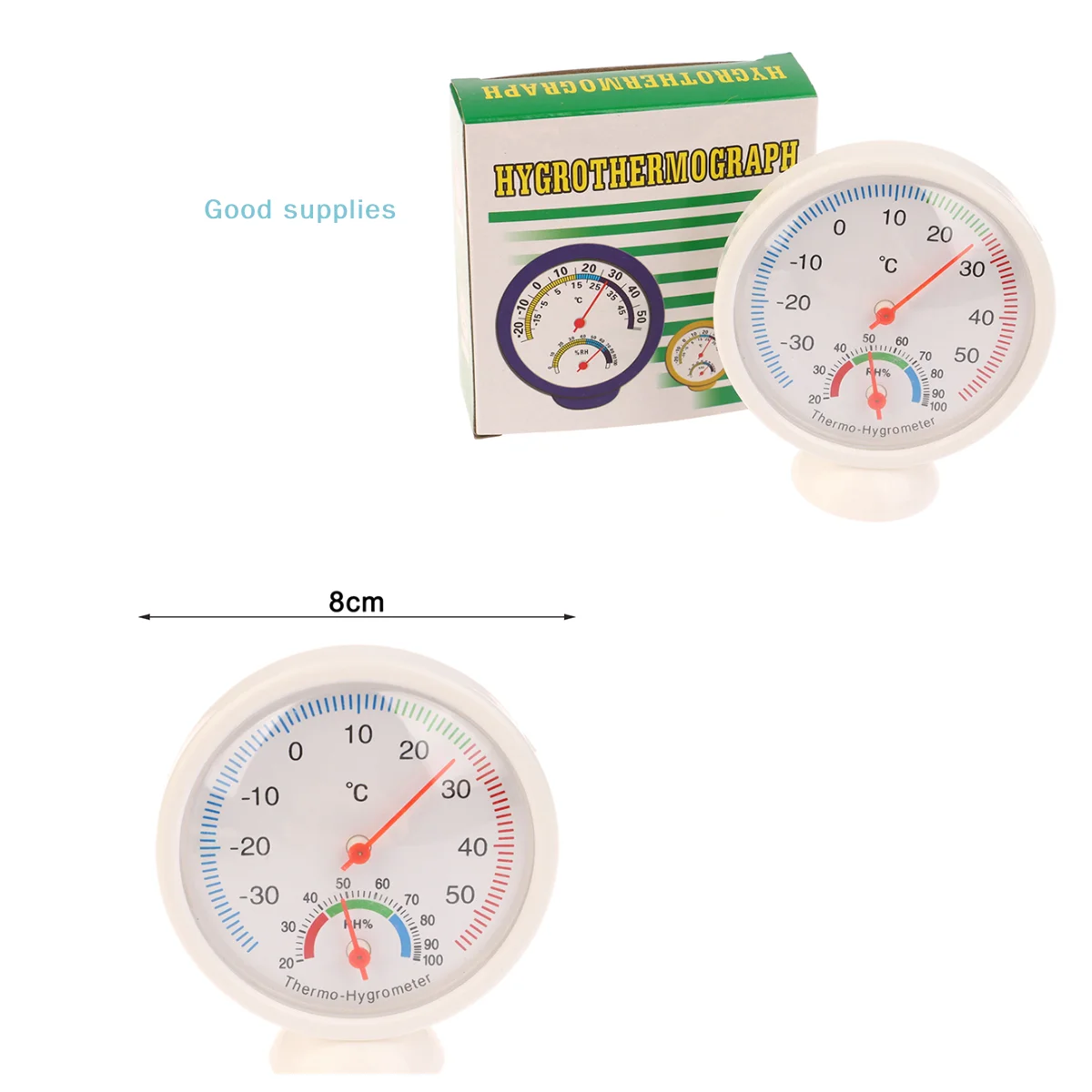 1PC Mini Round Pointer Hygrometer Bell Shaped Analog Hygrometer Humidity Watch -30-50 Celsius Degree For Garden