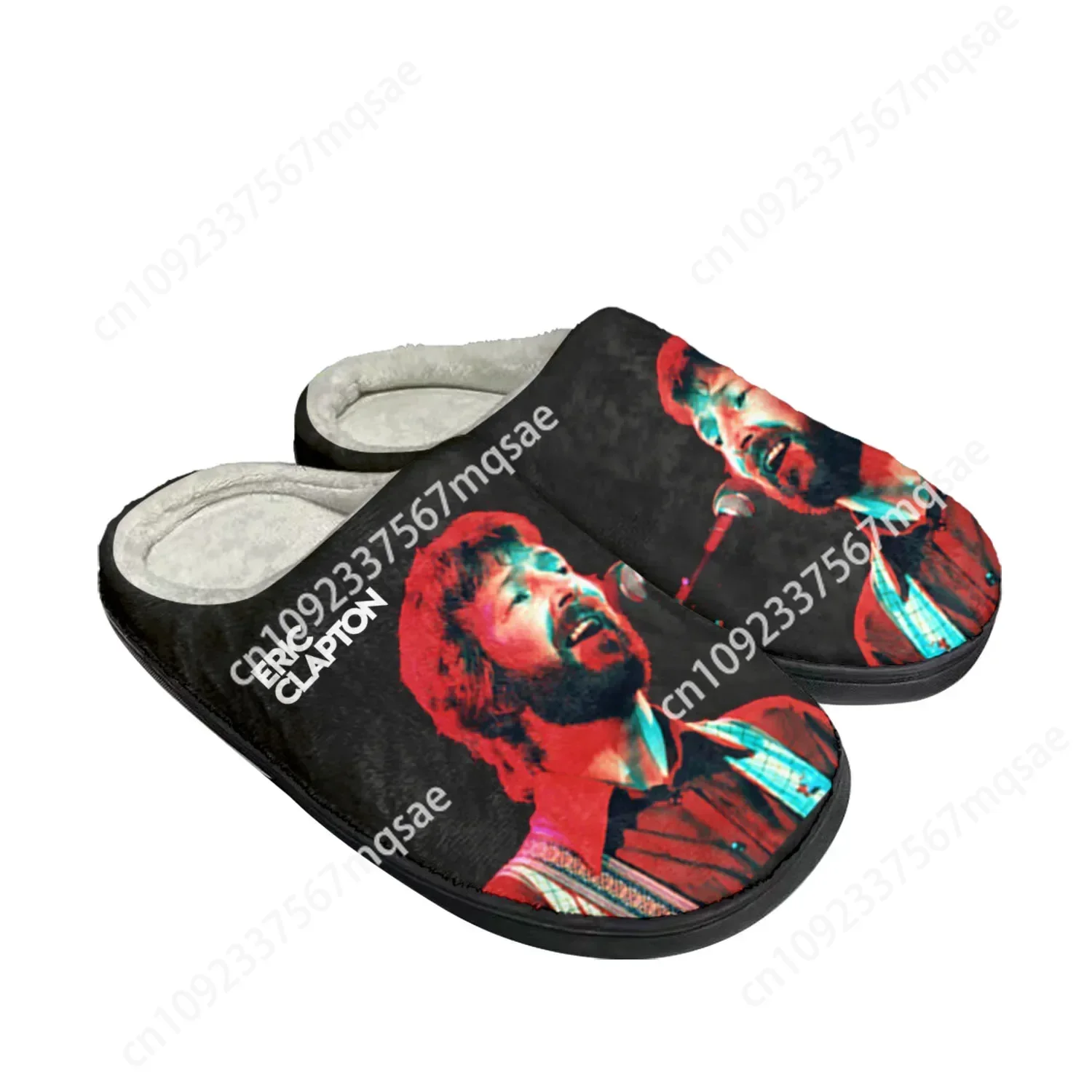 Eric Clapton Rockmusiker Gitarre nach Hause Baumwolle benutzer definierte Hausschuhe Herren Damen Sandalen Plüsch Schlafzimmer halten warm Schuh Thermo Slipper