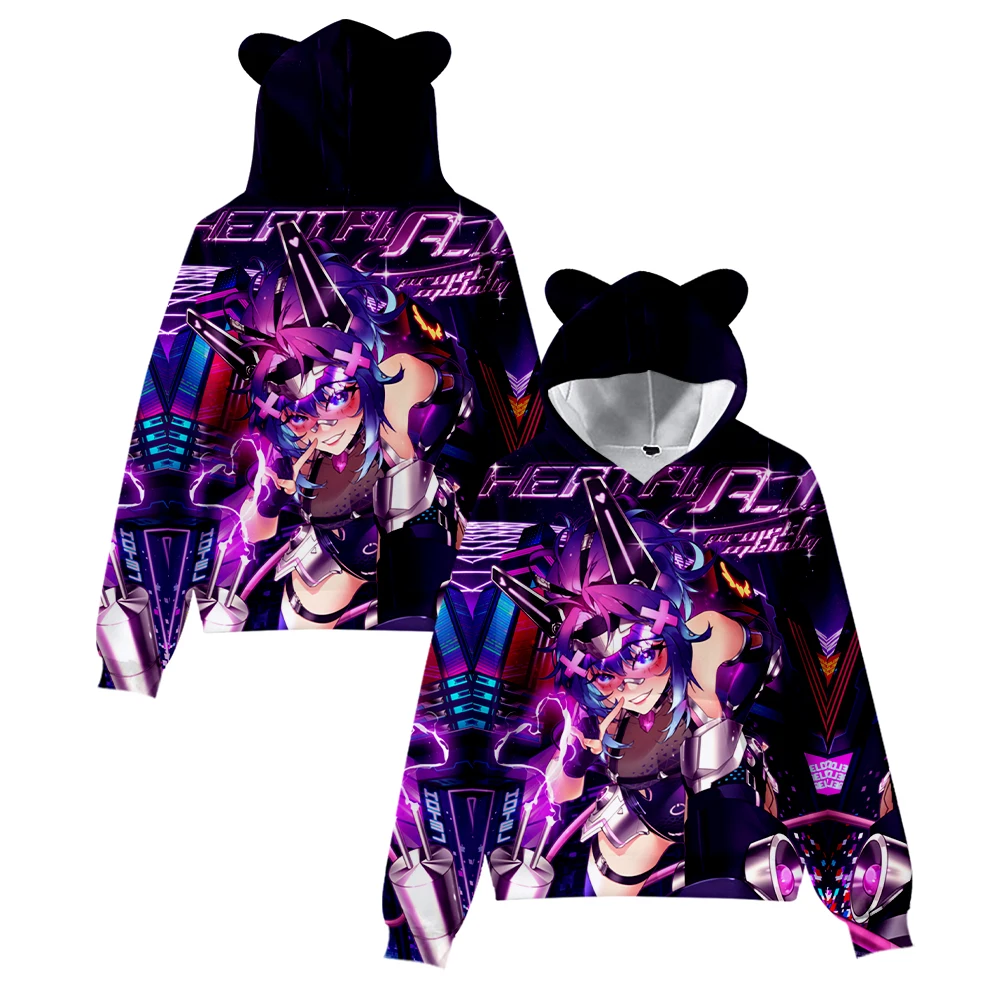 Projekt Melody Cat Ear Hoodie Dames Heren Sweatshirt met lange mouwen Casual Leuke trui Kleding