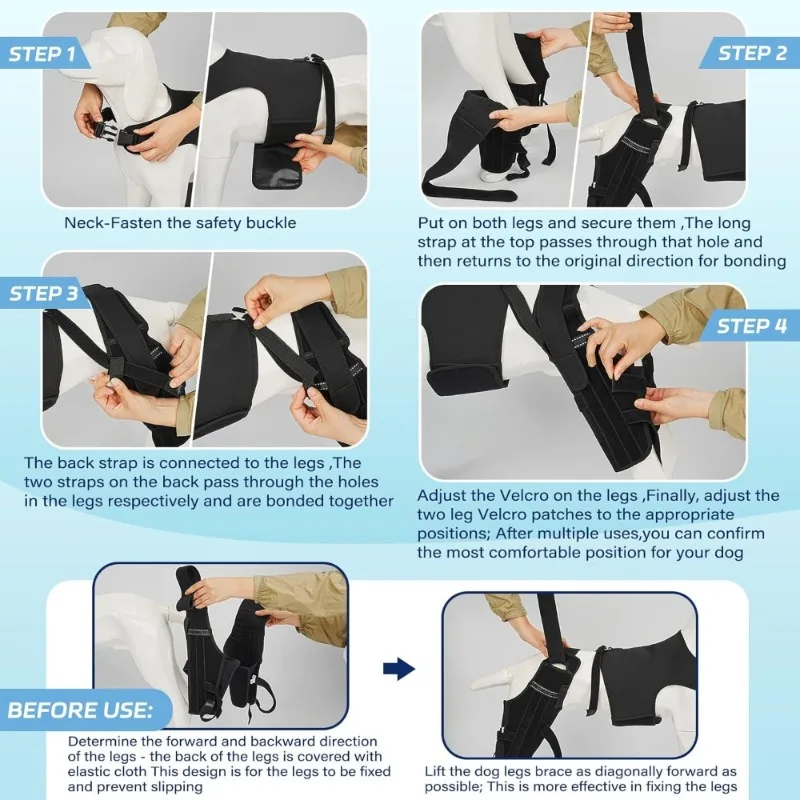 Dog Knee Brace for Torn ACL Hind Leg, Puppy Leg Brace Helps Reduce Pain from Torn CCL, Luxating Patella, Ligament, Hip Dysplasia