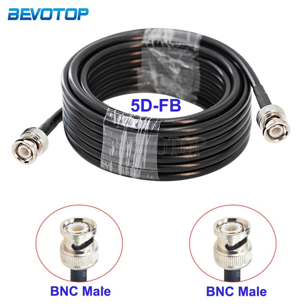 

5DFB BNC Male Plug to BNC Male Plug Connector 5D-FB 50-5 RF Coaxial Cable Pigtail 50 Ohm BNC Adapter RF Extension Jumper Cord