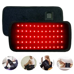 LED Red Light Therapy Belt for Pain Relief 660nm 850nm Red Infrared Light Pad for Waist,Back,Abdomen,Knees,Wrists Joints Muscle