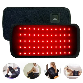 LED Red Light Therapy Belt for Pain Relief 660nm 850nm Red Infrared Light Pad for Waist, Back, Abdomen, Knees, Wrists Joints Muscle