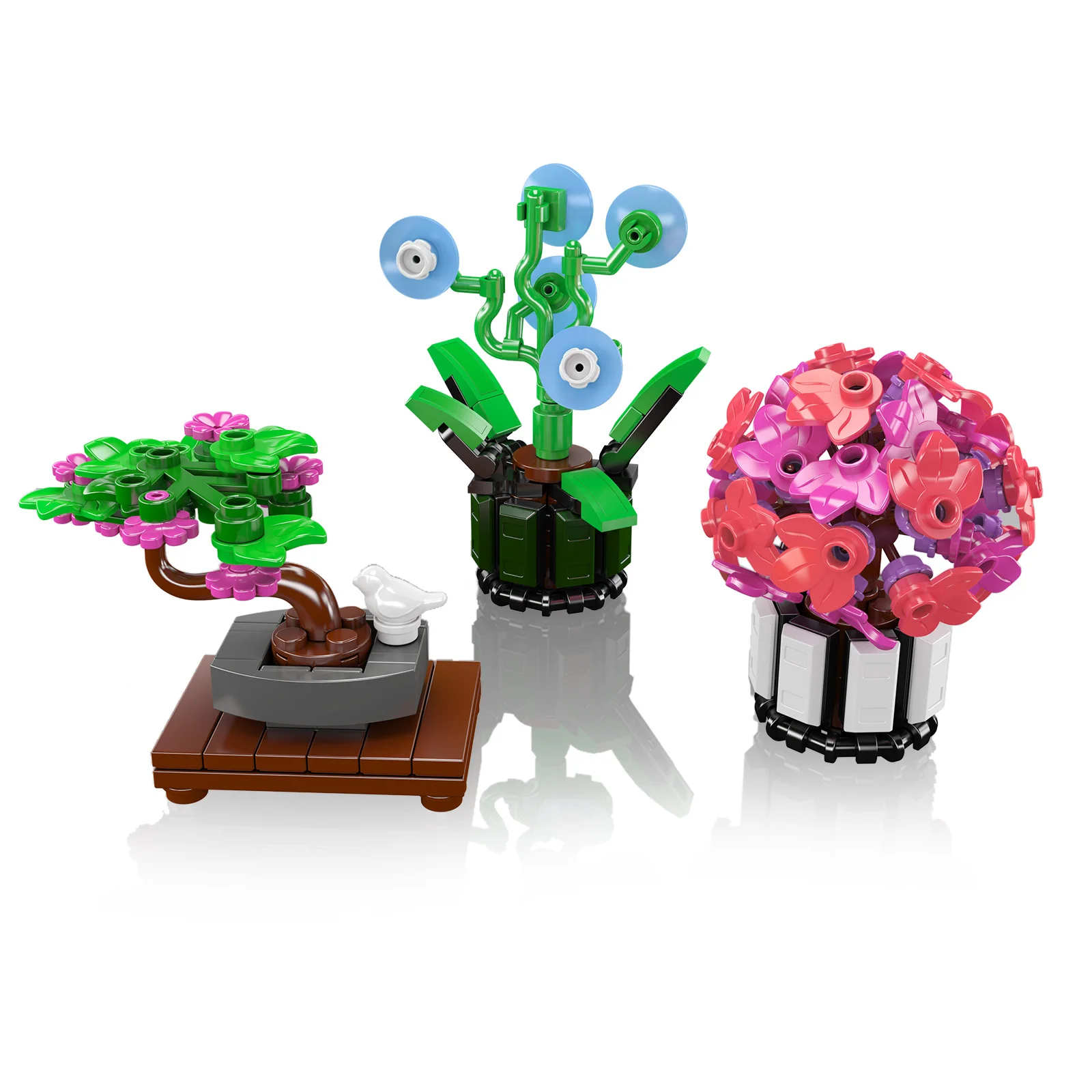3PCS Fiori Artificiali Building Blocks Piante in Vaso Piccole Particelle MOC Assemblaggio Mattoni Modello Ornamenti Ragazza Giocattoli FAI DA TE Regali