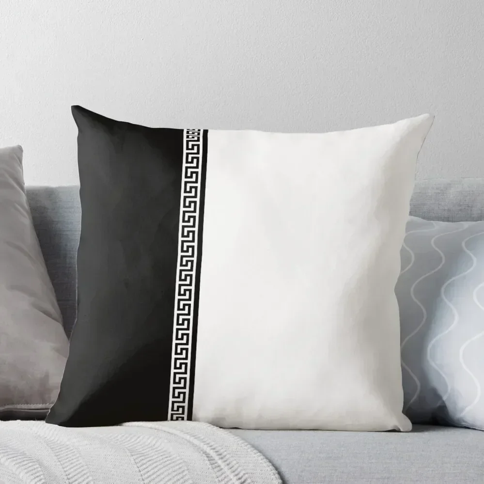 

Greek Key Verticle - Black and White Throw Pillow Couch Pillows luxury decor luxury sofa pillows pillow