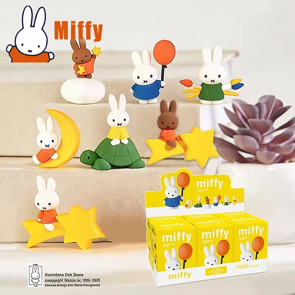 Kawaii Miffy Magnetic Refrigerator Sticker Cute Rabbit Fridge Sticker 3D Resin Figurine Blind Box Home Kitchen Decor Girl Gift