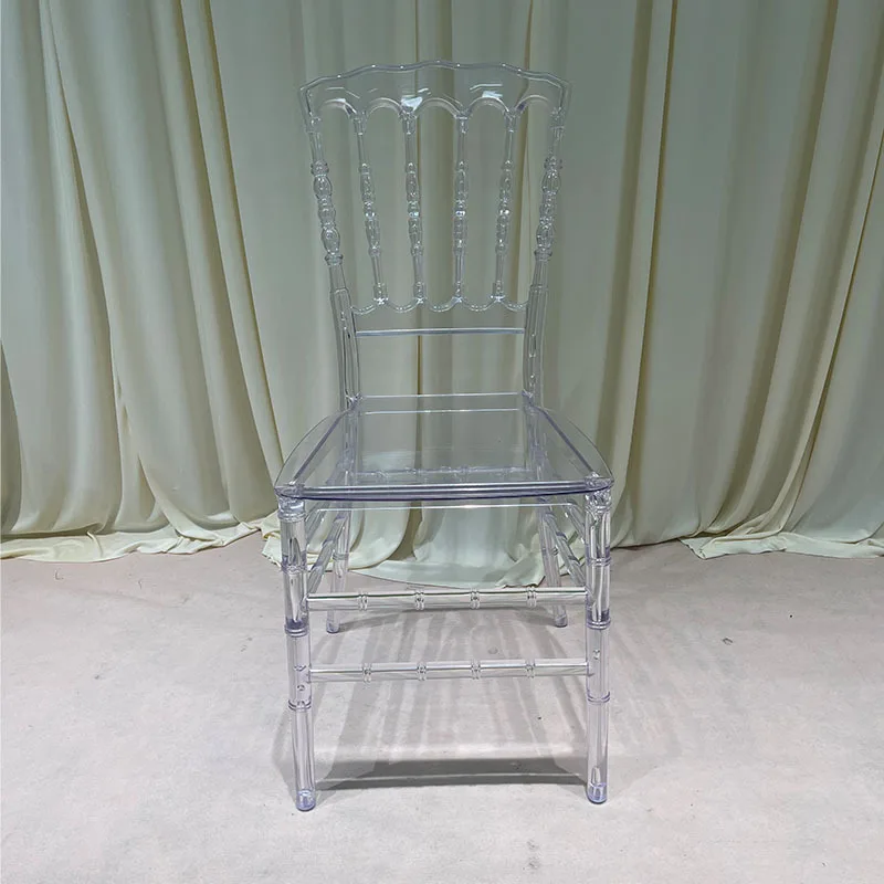 

Hotel Ballroom Acrylic Transparent Crystal Chair Outdoor Wedding Wedding Hall Dining Chair Plastic Napoleon Bamboo Chair