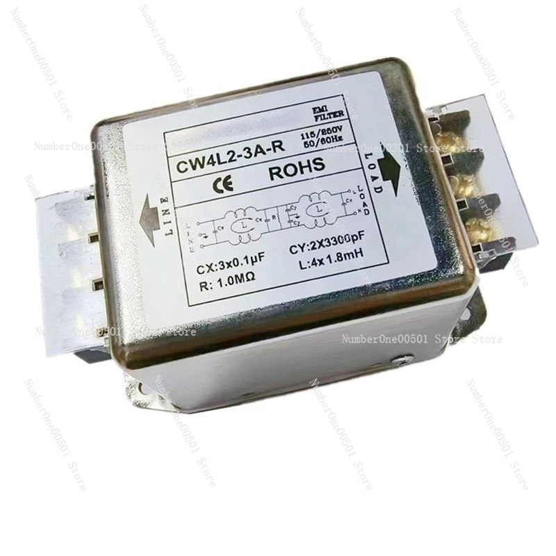 

CW4L2 Single Phase 2 Stage Power Filter 1 To 30A Current Range Terminal Block EMI Suppression