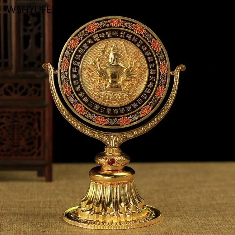 Biographie tibétaine ésotérique de Collier en émail, miroir en cuivre, fournitures artisanales, accessoires Feng Shui, décoration de la maison, 1 PC