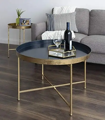 Celia Modern Glam Round Coffee Table, 28.25