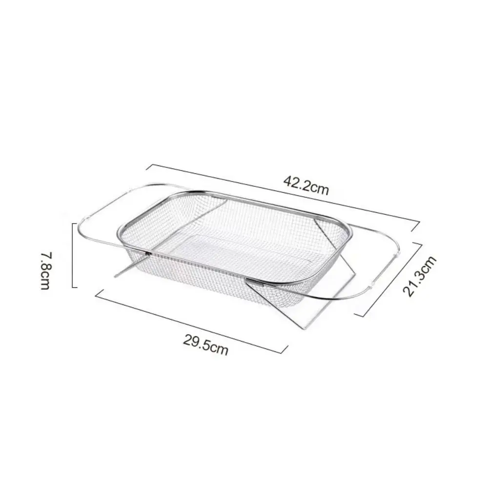 

Stainless Steel Expandable Sink Colander Fine Mesh Rustproof Sink Drainer Basket Adjustable Length Versatile Dish Drying Rack