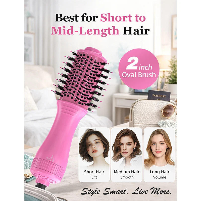 Hot air brush salon hairdressing tool 550-650W 3-speed temperature adjustment hot air comb