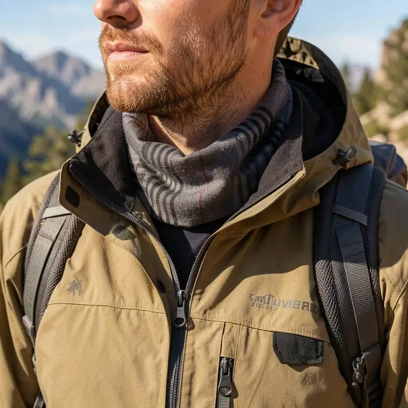 Wrap oversized anti-wind merino wool for off-road trip thermal neck shield frigid weather male winter Wrap