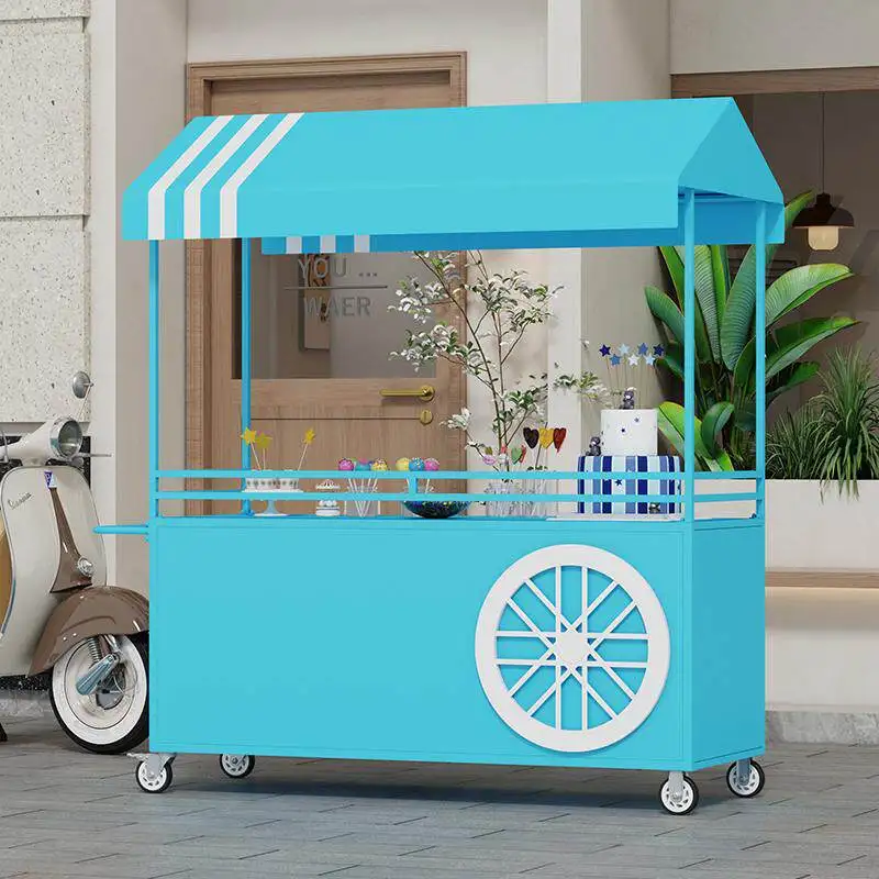 Outdoor sales stall Night market stall Early mobile food truck Supermarket market cart Float promotion shopping mall view 5