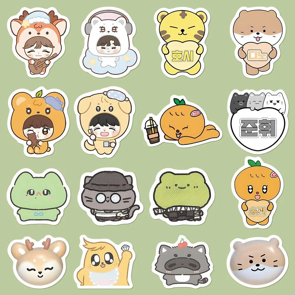 103pcs KPOP Miniteen Cartoon Stickers Cute Animals Creative Cartoon Images DIY Decorative Stickers Korean Stationery Fans Gift