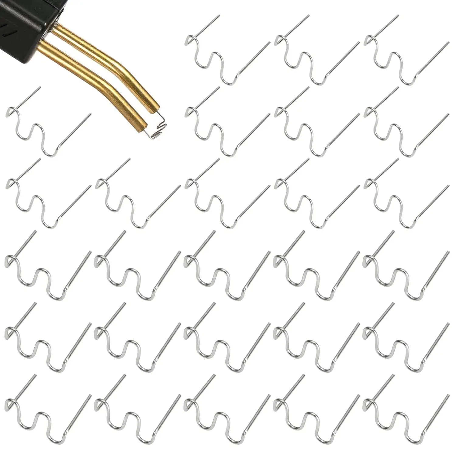 1000PCS Plastic Welding Hot Staples Stainless Steel 0.8mm 0.6mm Plastic Welder Staples Wave Shape Repair Kit for Plastics Welder