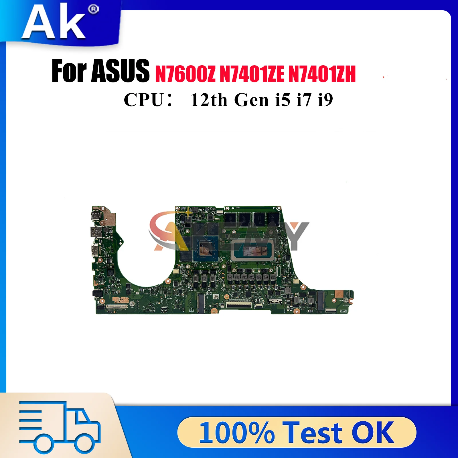 

N7401ZC Laptop Motherboard For ASUS Vivobook N7401ZH N7401ZE N7600Z K6400Z K6500Z N7401Z Mainboard With 12th Gen i5 i7 i9 fast