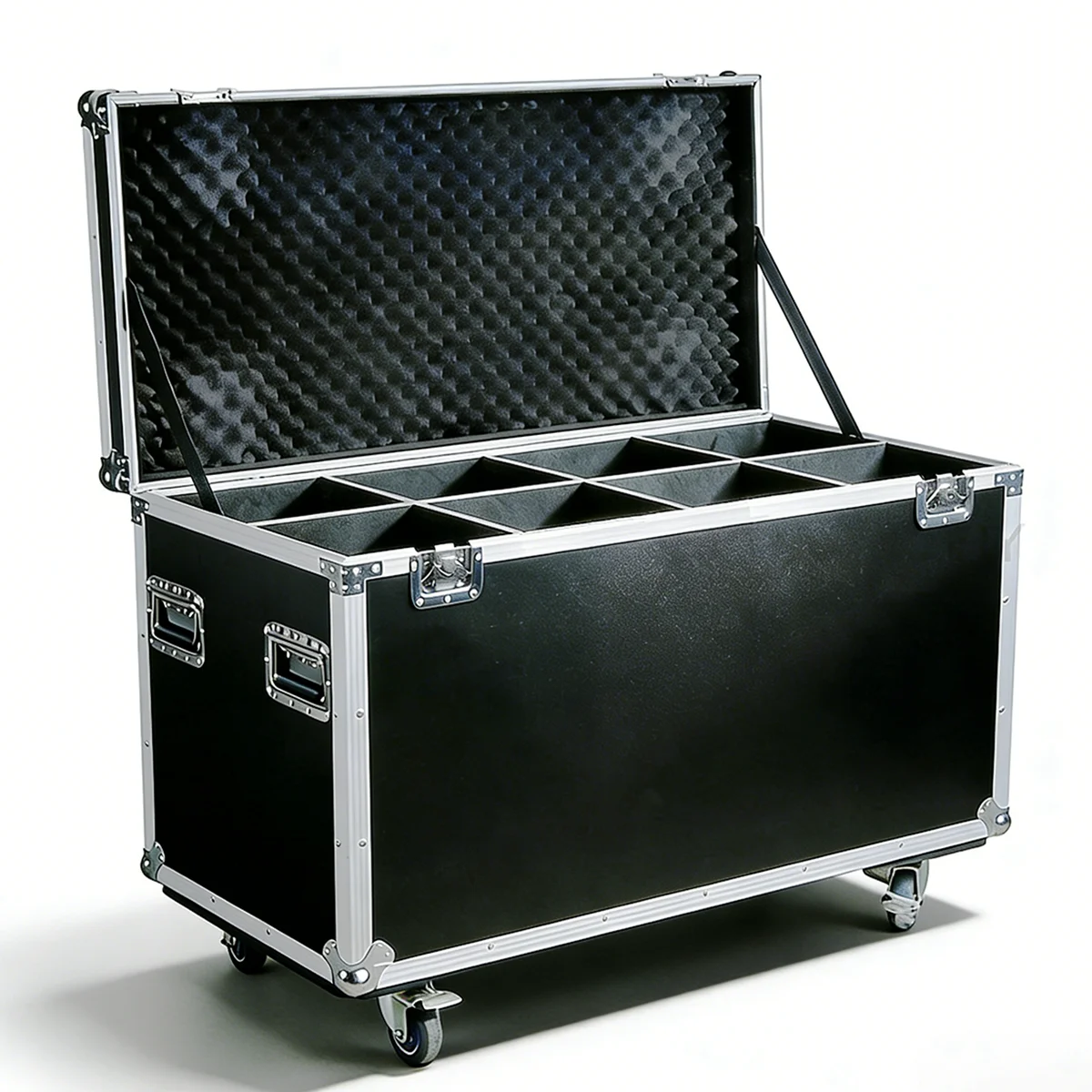 China Manufacturer Ningbo Factory Custom Large Dimension Durable Aluminum Flight Traveling Transportation Case with Wheels
