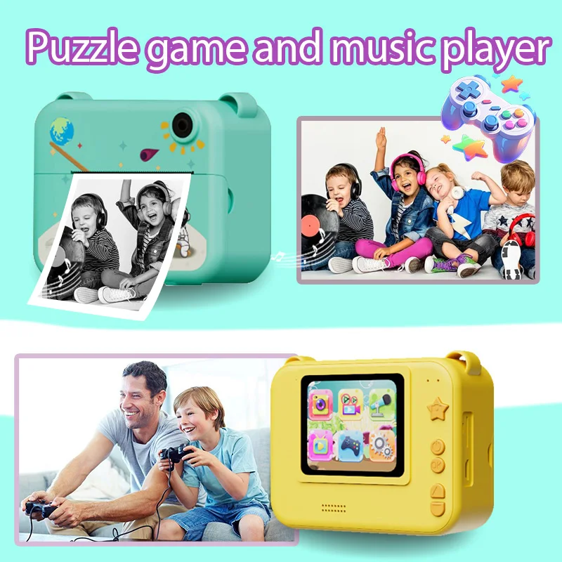 Aparat fotograficzny dla dzieci z kamerą 32 GB i kolorowymi długopisami i smyczą do zdjęć i filmów i gier z ekranem HD 1080P | Idealny prezent dla chłopców i dziewcząt