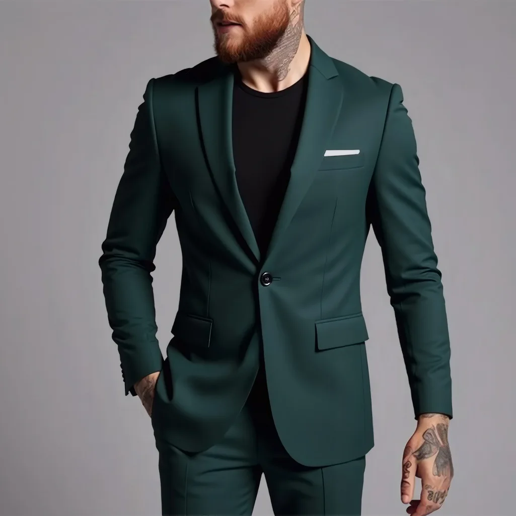 Männer Anzug Business Jacken Dünne Slim Fit Männliche Kleid Blazer Mantel Frühling Herbst Einfache Breasted Hübscher Gentleman Vintage Casual – Detail 10
