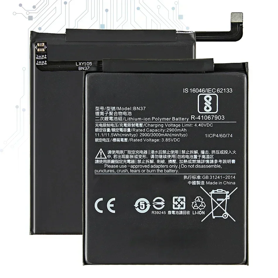 Batterie per telefoni cellulari 3000mAh BN37 per Xiaomi Redmi 6 6A Per batteria portatile ricaricabile redmi6