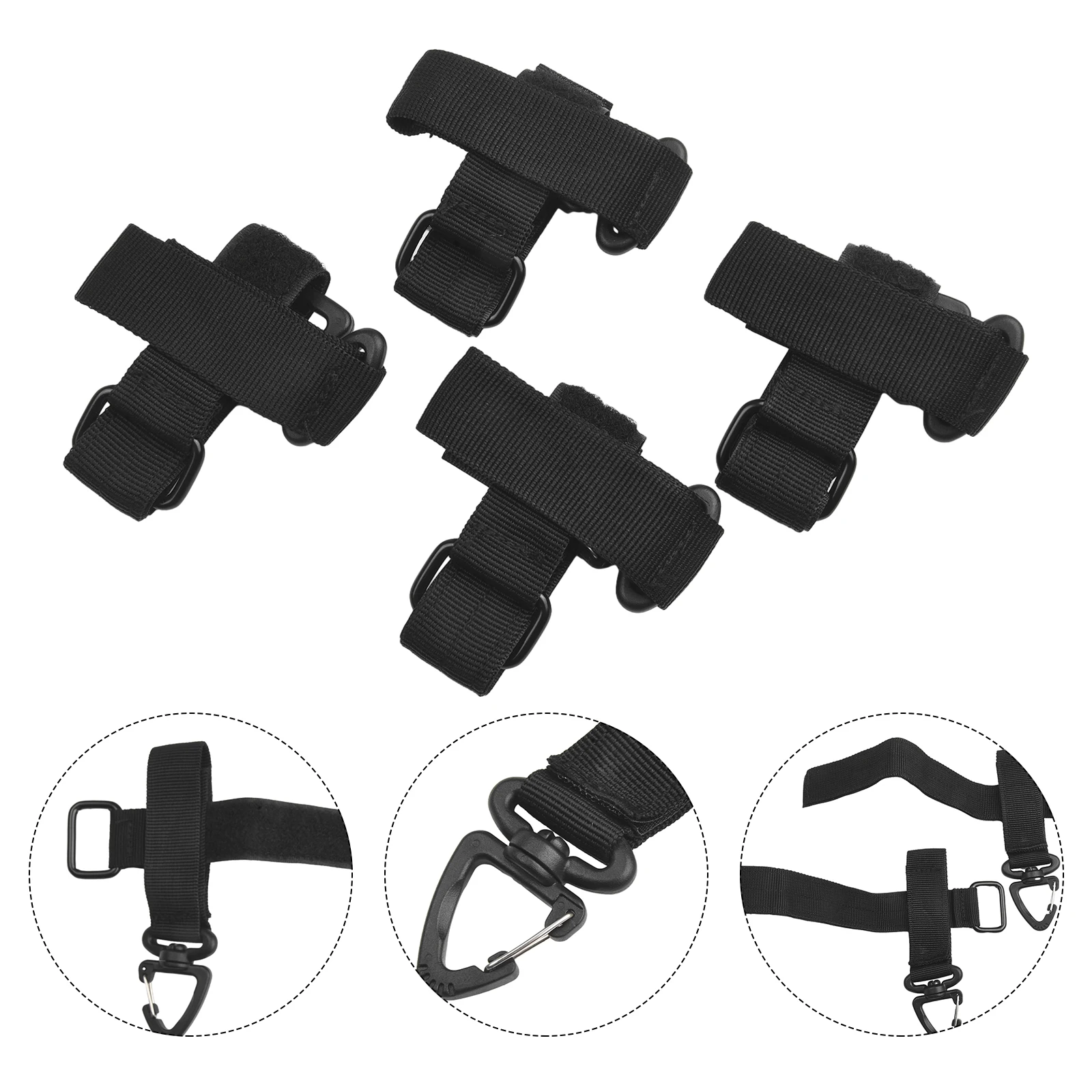 Nylon Glove Buckles Pack of 4 360 Degree Adjustable Multi Use with Backpacks and Waist Bags Reliable in All Conditions