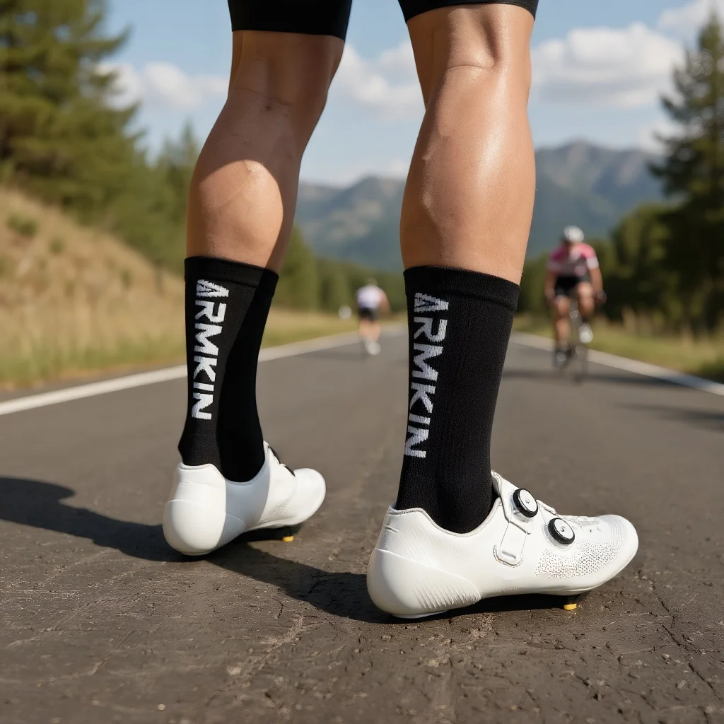 ARMKIN 1 Pair New Men Cycling Socks Bike Compression Road Bike Running Mtb Middle Tube Racing Sport Socks Women Socks SIZE 36-44