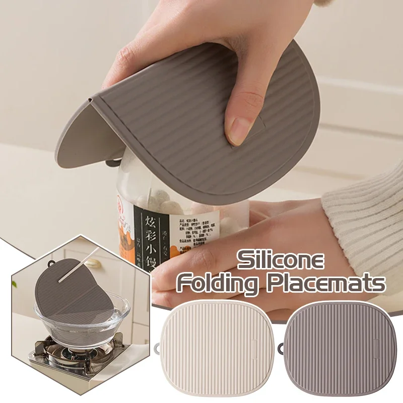 Silicone Heat-Insulating Mat for Hot Pots Pans Heat Resistant Counter Mat Folding Placemat Anti-Scalding Household Casserole Pad
