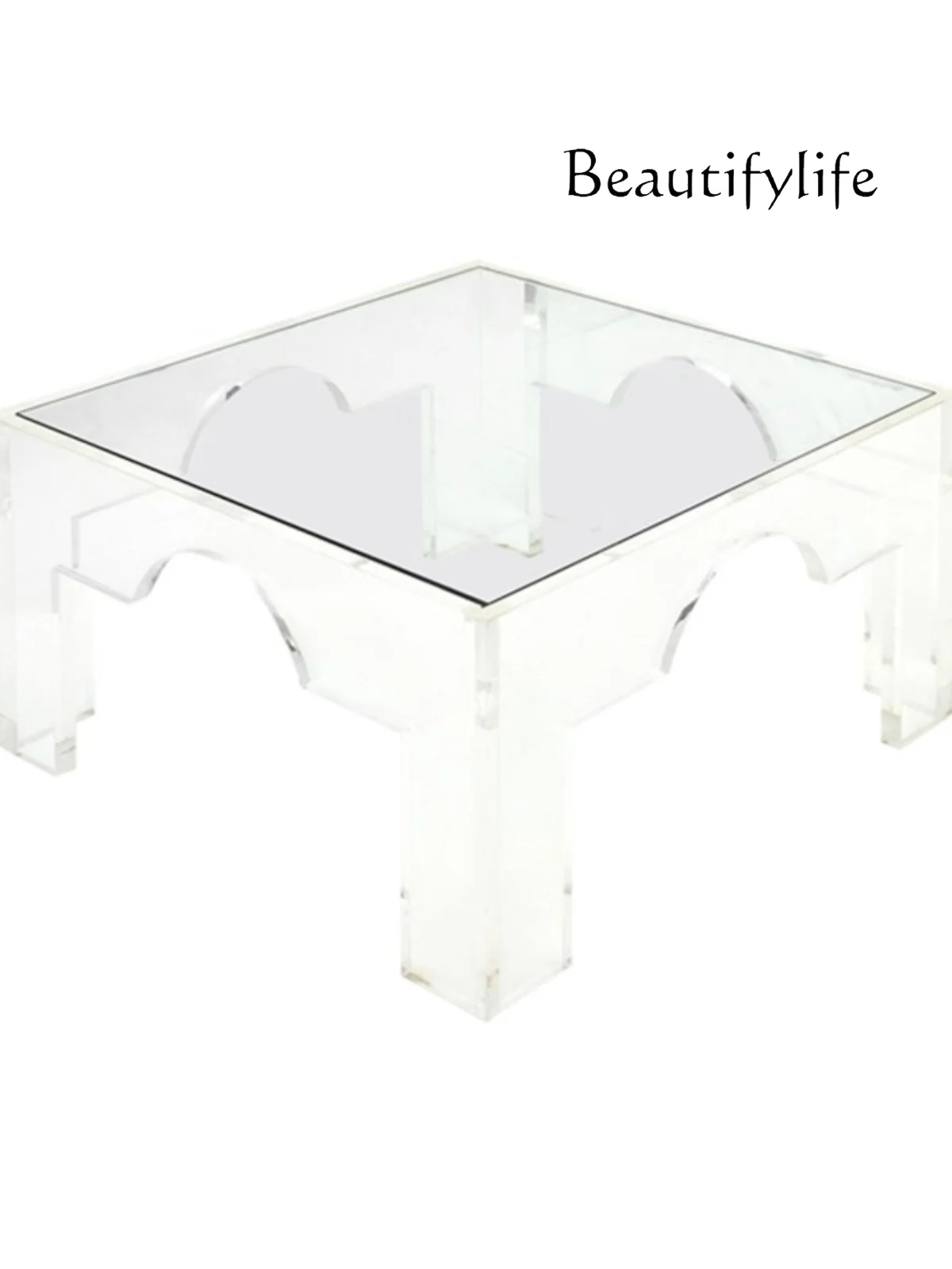 Transparent Acrylic Table Simple Modern Light Luxury Square Table Indoor Living Room Tea Table