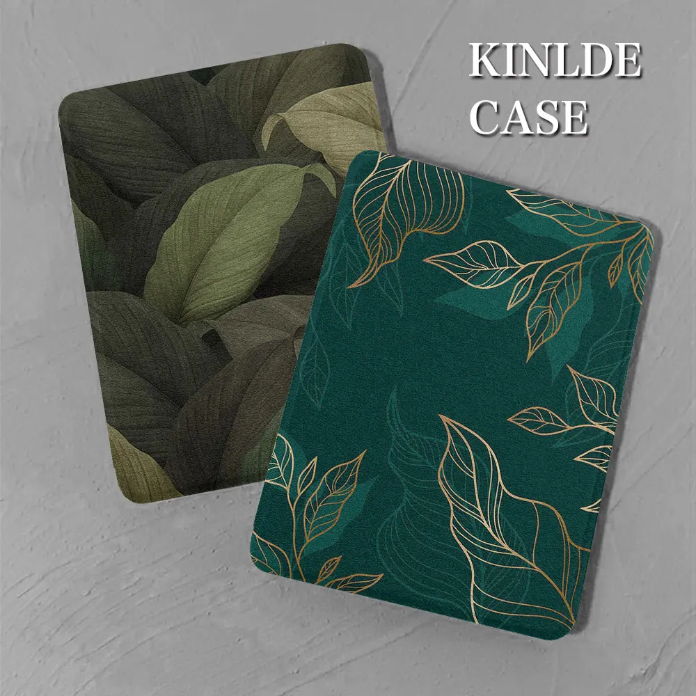 kindle case Colorful leaf pattern 2022kindle Youth version anti-fall silicone soft shell paperwhite3 sleep wake TPU leather case