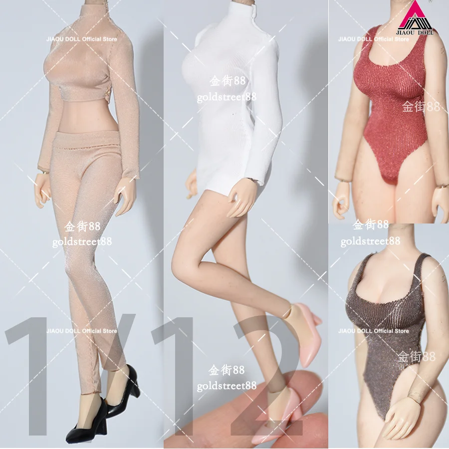 

Customized 1/12 Female Swimsuit Dress Ice Silk Tight Fitting Top Pants Suit Clothes Model Fit 6 inches TBL Action Figure Body