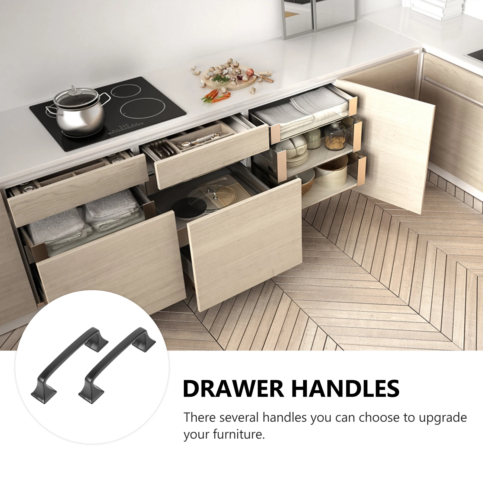 

Black Dresser Handle Kitchen Cabinet Handles Cupboard for Cabinets Hardware Child