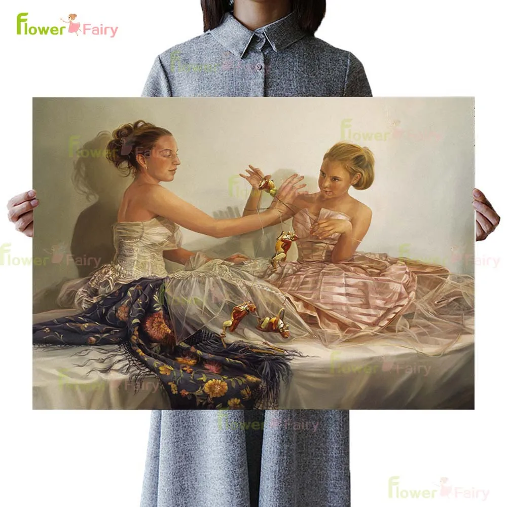 Vintage Pajama Girls Woman Girl Power Posters Wall Art Canvas Painting Home Decor Wall Pictures For Living Room Unframed