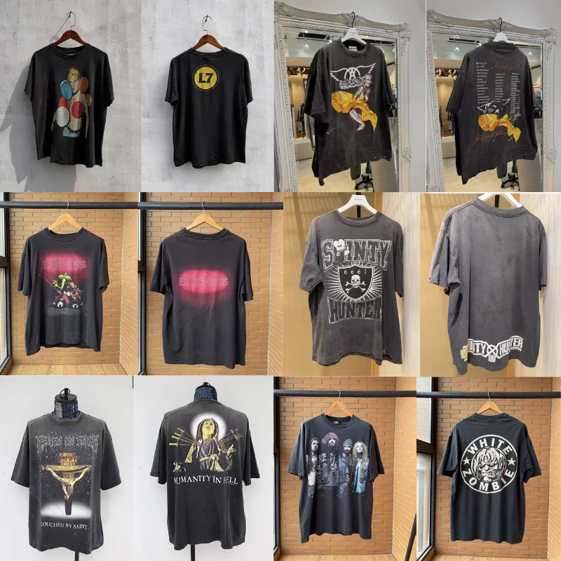 Sommer SAINT T-Shirt Hochwertige Oversize Hip-Hop Damen Herren Lässiges Kurzarm Grafik-T-Shirt