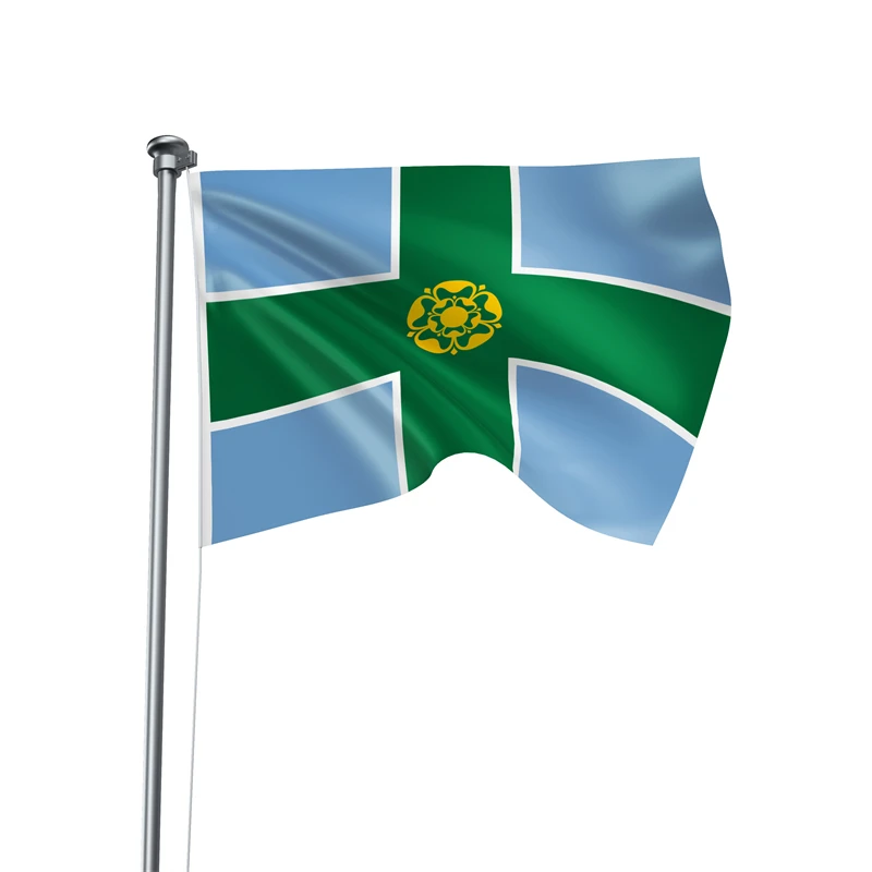 Gaslight Gatekeep Girlboss 5' x 3' Derbyshire England Flag Banner Polyester with Brass Grommets 150cm x 90cm
