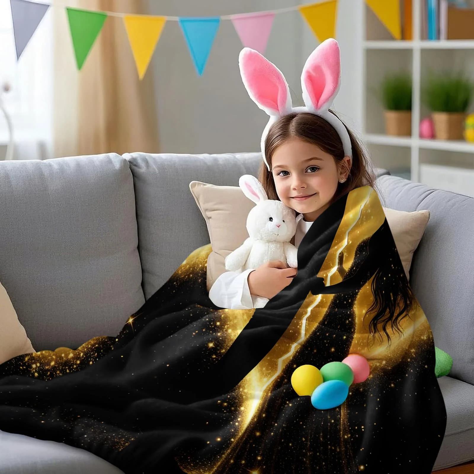 بطانية ناعمة "I Love You" لامعة - عنصر رومانسي تحت عنوان رمي الصوف للأريكة ديكور المنزل للأزواج والكبار والأطفال هدية دافئة