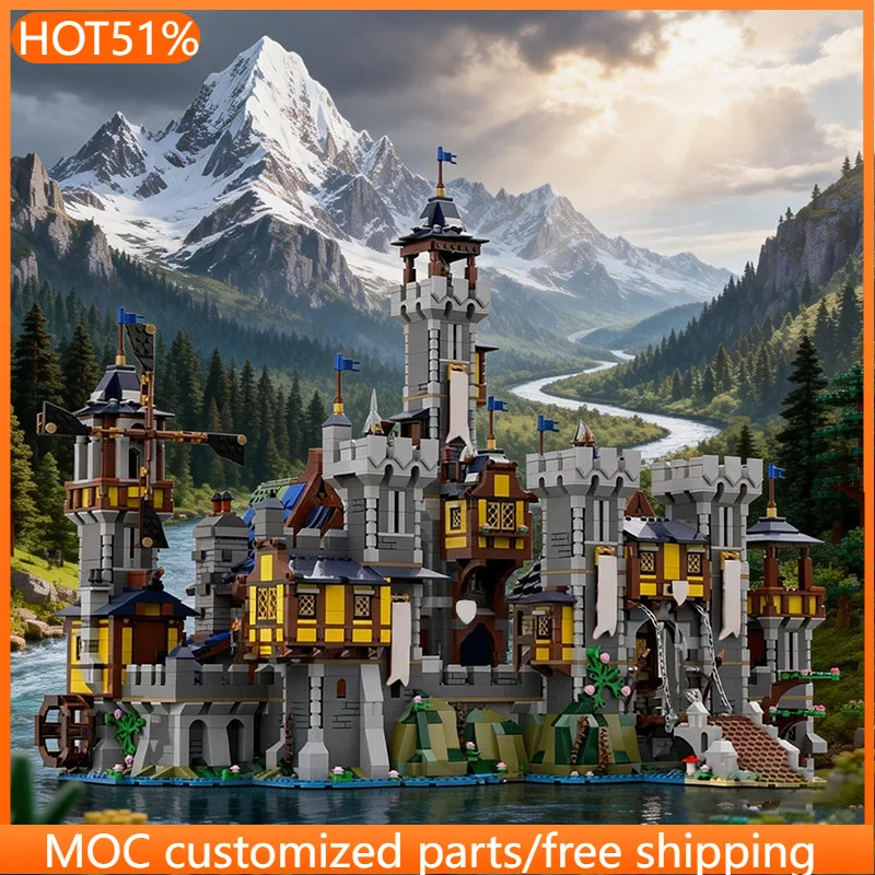 

6525 деталей Городской конструктор MOC «Возвращение в Замок Соколиной Стены», модульный, креативный дизайн, простой в сборке, игрушка для мальчиков, подарок на день рождения