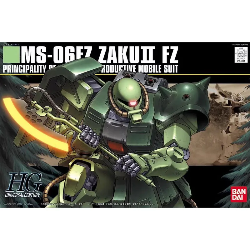 Bandai HGUC 1/144 Gundam MS-06FZ ZAKU2 FZ Anime Action Figure Assembly Decorative Collectible Model kit Toys for Boys Gifts